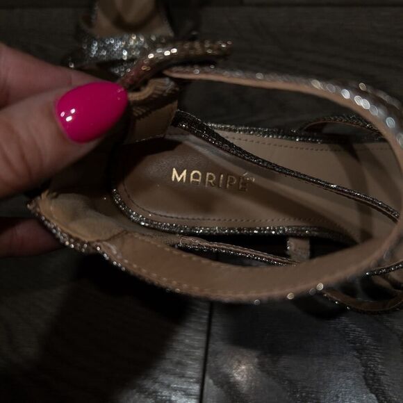 Maripe Gold Elissa Glitter Metallic Heels Size‎ 6.5 - Picture 4 of 8